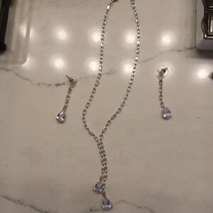 Elegant Silver Necklace and Earring Set